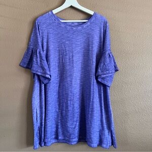 Lane Bryant Tee with Ruffle Sleeve Size 18/20 NWOT